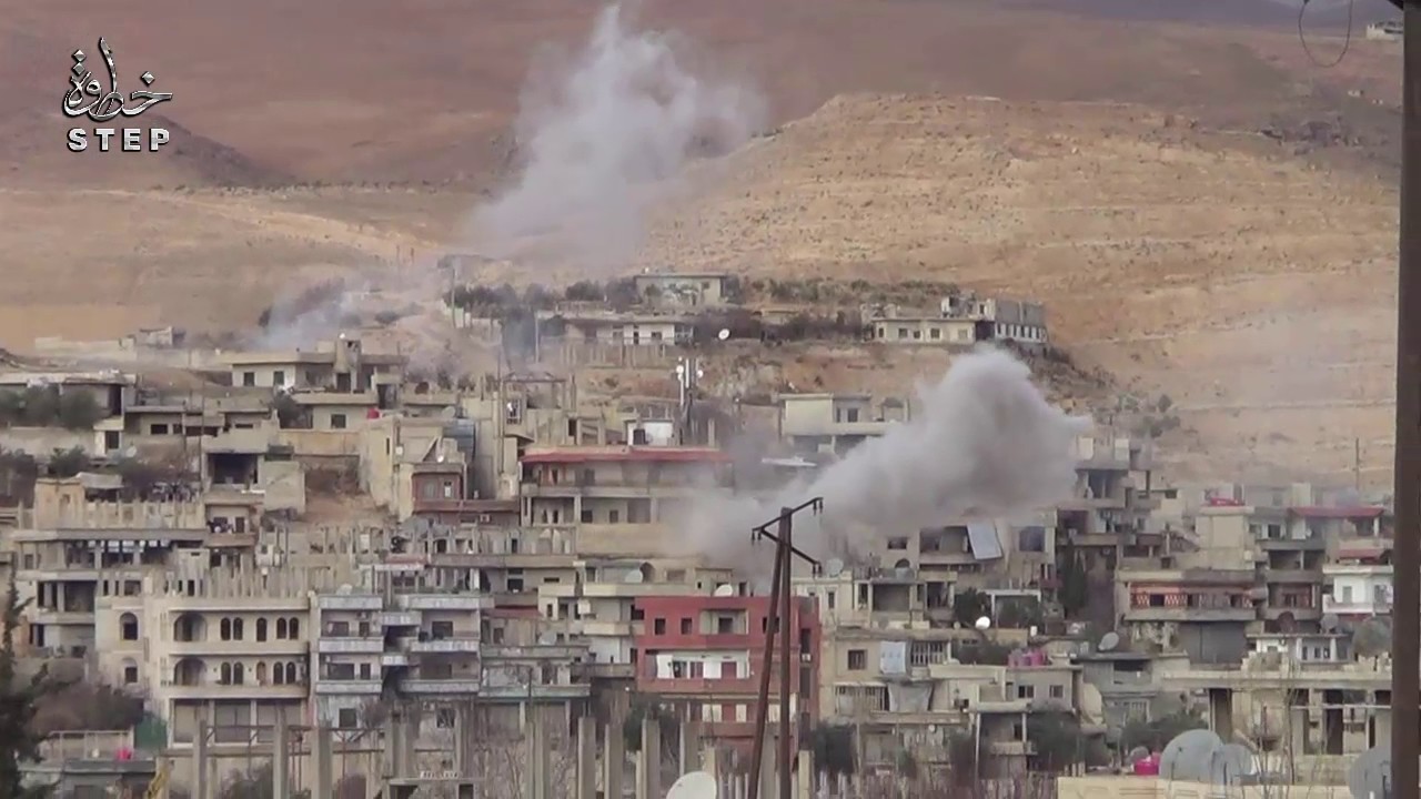 استمرار القصف المدفعي والصاروخي على قرى وادي بردى بريف دمشق 25 12 2016