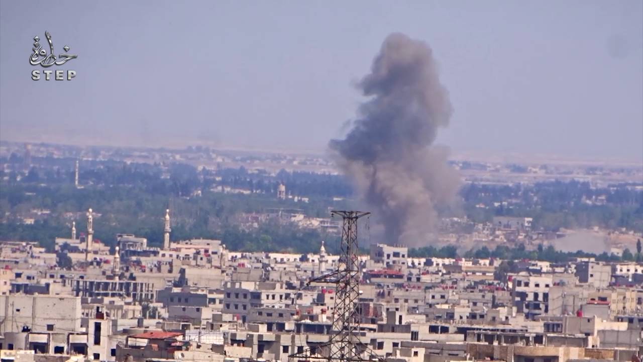 غارات للطيران الحربي على مدن وبلدات الغوطة الشرقية 30 5 2016