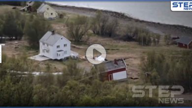 بالفيديو|| لحظات أقرب للخيال.. انهيار أرضي يبتلع ثمانية مبان في النرويج
