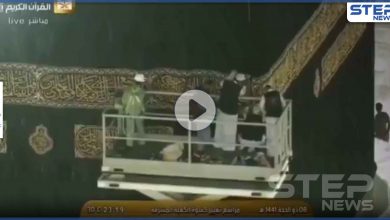 بالفيديو|| أمطار على مكة المكرمة في يوم عرفة.. خلال تغيير كسوة الكعبة