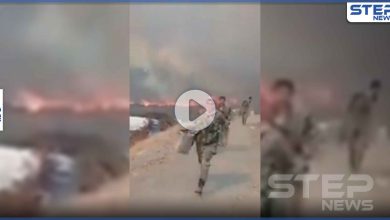 بالفيديو|| عناصر من النظام السوري يقومون بإخلاء مواقع عسكرية طالتها الحرائق في اللاذقية