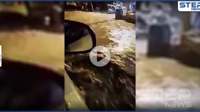 بالفيديو|| أمطار غزيرة في دمشق تسبب بإغلاق الطرقات وسيول الجارفة مع أول بشارات الشتاء