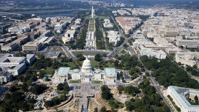 Aerial of the U.S. Capitol under restoration 04879v