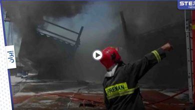 شاهد|| حريق ضخم يلتهم سيارة إطفاء وسط انطلاق عدة انفجارات بمصنع للكيماويات جنوب طهران (فيديو وصور)