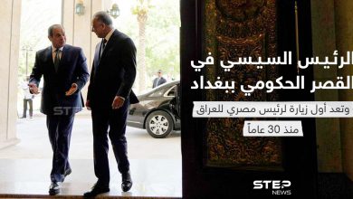 الرئيس السيسي في القصر الحكومي ببغداد وتعد أول زيارة لرئيس مصري للعراق منذ 30 عاماً