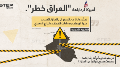 الخارجية الأمريكية تُحذر رعاياها من السفر إلى العراق، بحجة أنه "خطر"