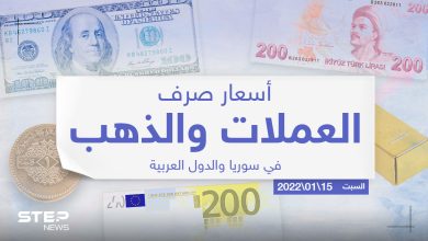 أسعار الذهب والعملات للدول العربية وتركيا اليوم السبت الموافق 15 كانون الثاني 2022