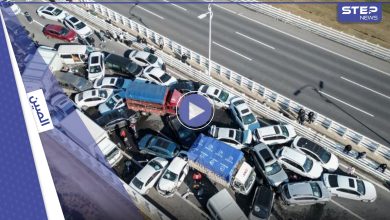 حادث تصادم هائل.. قتيل وتضرر مئات السيارات على جسر صيني (فيديو)