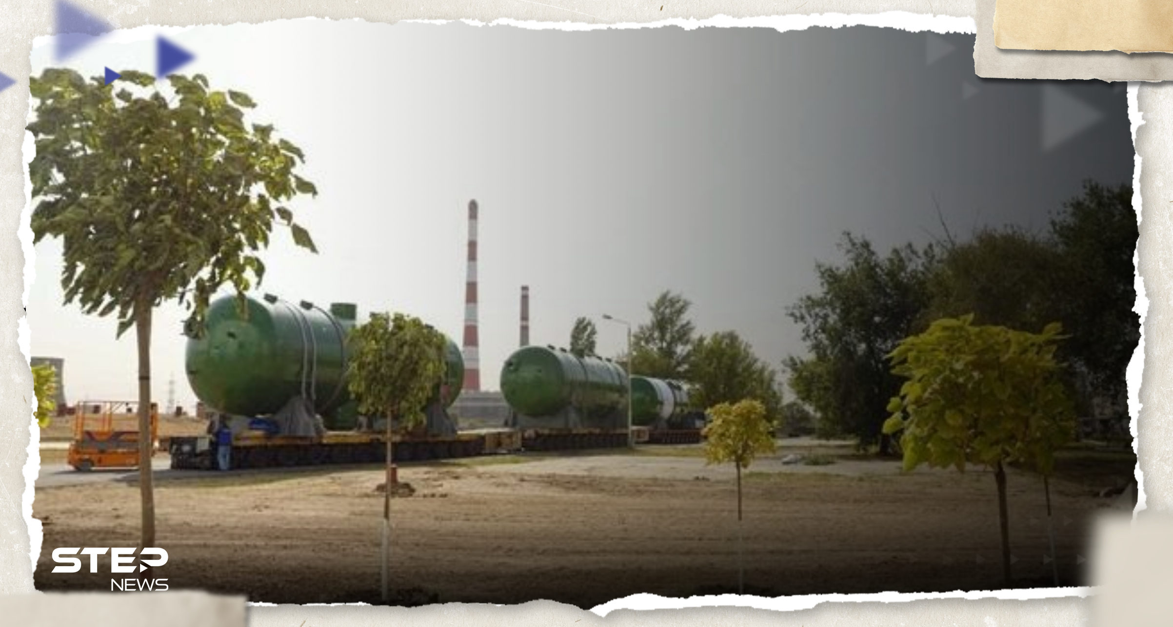 بالفيديو|| مفاعل بوزن 1500 طن عالق على طريق في ليتوانيا بعد رحلة خطرة لنقله