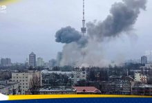 انهيار برج تلفزيون في خاركيف