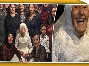 بالصور || عجوز تركية تُحقق حلمها بارتداء ثوب الزفاف بعد زواجها بـ70 عامًا