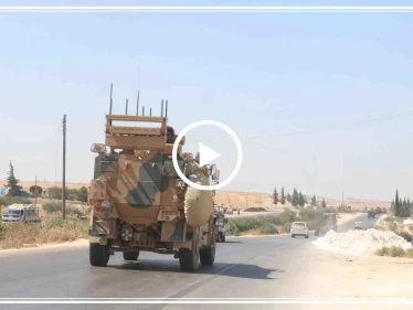 شاهد بالفيديو والصور|| دخول رتل عسكري تركي لتعزيز نقطة المراقبة التركية في معرحطاط