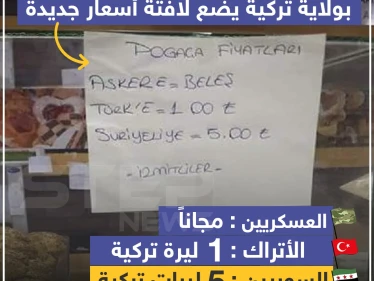 محل معجنات تركي بولاية تركية يضع لافتة أسعار جديدة