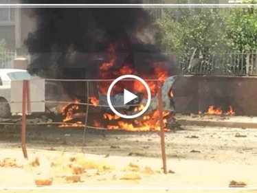 شاهد بالفيديو انفجار سيارة في الريحانية التركية والسبب الغاز !!