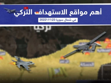 أهم مواقع الاستهداف التركي في الشمال السوري اليوم  التي استهدفت سيطرة قوات سوريا الديمقراطية