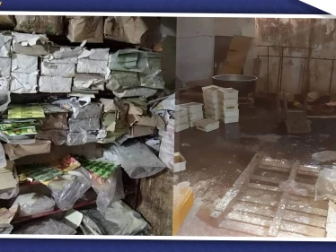 بالصور|| شرطة النظام السوري تضبط معمل حلاوة طحينية شبيه بمكب النفايات في حماة!
