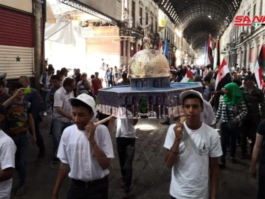بمناسبة يوم القدس العالمي.. مسيرة لأنصار النظام السوري في العاصمة دمشق ودول عربية أخرى تعلن تضامنها