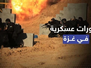 مناورات لـ الفصائل الفلسطينية قرب السياج الفاصل مع إسرائيل (صور)