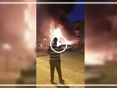 حريق يوقع إصابات في صفوف المدنيين بمدينة الريحانية في تركيا (فيديو)