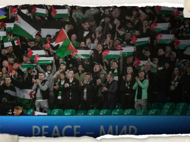 بسبب جمهوره.. تغريم ناد أوروبي رُفعت في مباراته بدوري الأبطال أعلام فلسطين
