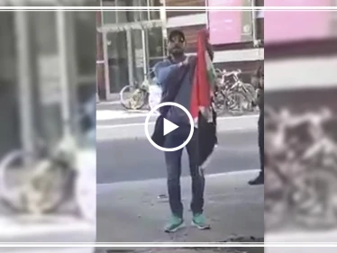 سجال حاد بين مؤيد للنظام السوري ومعارض يحرق علم النظام أمام السفارة السورية في برلين (فيديو)