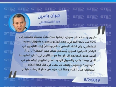جبران باسيل يُهاجم اللاجئين السوريين باجتماع بروكسيل ويُحذّر الأوروبيين من "مخاطرهم" !!