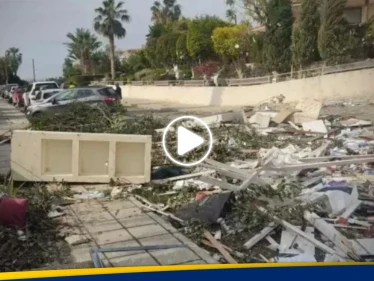 شاهد|| إعصار قمعي مدمر يجتاح مدينة قبرصية.. وأمطار غزيرة تخيف سكان الجزيرة