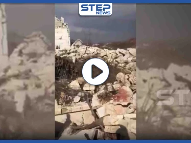 بالفيديو || رجل حلبي يفقد قدمه بانفجار لغم خلال تفقّده لمنزله المدمّر