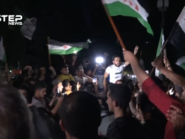 مظاهرة في مدينة معرة النعمان بريف إدلب طالبت بإسقاط نظام الأسد وهيئة تحرير الشام