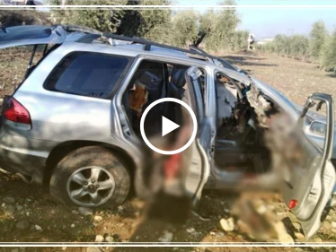 فيديو|| طائرة مسيّرة أمريكية تستهدف قيادي بداعش على طريق عفرين - أعزاز شمال حلب