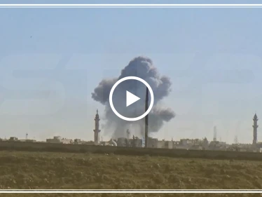 عدسة ستيب ترصد قصف مكثف على مدينة سراقب والبلدات المحيطة بالطريق الدولي m4 جنوب شرق إدلب