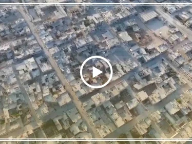 فيديو جوّي يُظهر اللحظات الأولى عقب سيطرة النظام السوري على مدينة "خان شيخون" جنوبي إدلب