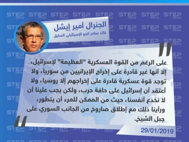 قائد سلاح الجو الإسرائيلي السابق: لا توجد قوة عسكرية قادرة على إخراج الإيرانيين من سوريا إلا روسيا