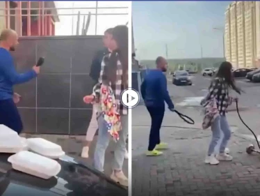بالفيديو|| شاب غاضب يهاجم 3 فتيات يجلسنّ وسط الطريق لــ شرب النرجيلة ويشبعهنّ ضرباً بحزامه