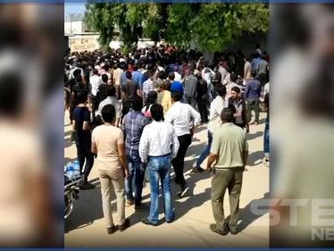 بالفيديو|| بالهروانة.. عناصر شرطة عفرين ينهالون بالضرب على متطوعين جدد في السلك