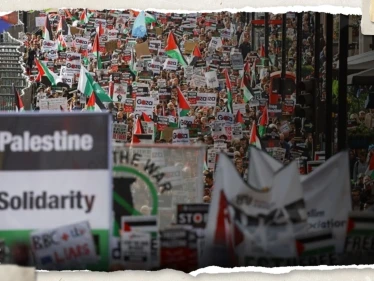 بالفيديو|| أكثر من 100 ألف متظاهر في لندن يشاركون في مسيرة داعمة لفلسطين
