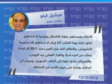 متداول: رؤية المعارض السوري "ميشيل كيلو" حول مستقبل محافظة إدلب ودور روسيا وتركيا بالشمال السوري.