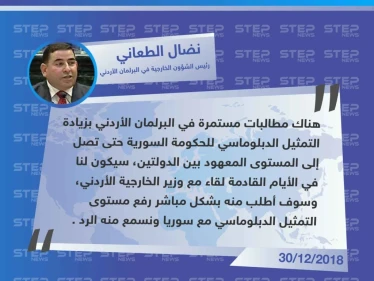 متداول|| مساعي أردنية لإعادة التمثيل الدبلوماسي بين سوريا والأردن  لما كان عليه قبل 2011