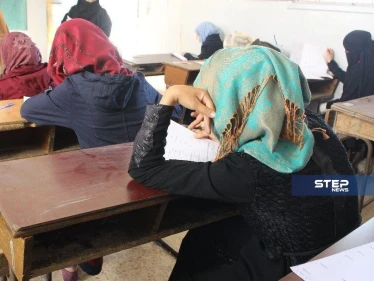 جانب من الامتحانات العامة في مركز بنات ثانوية أريحا بريف إدلب