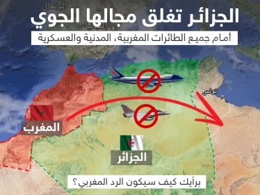 الجزائر تغلق مجالها الجوي أمام جميع الطائرات المغربية