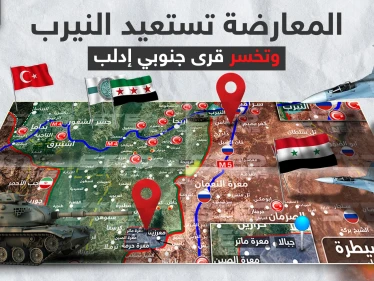 بالخريطة|| المعارضة تستعيد السيطرة على النيرب ورويحة.. والنظام السوري يبتلع قرى جديدة جنوبي إدلب