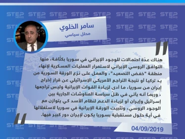 محلل سياسي: التراجع الأمريكي الإسرائيلي عن قرار إخراج إيران من سوريا أدى لزيادة قوّاتها وكثّافة وجودها