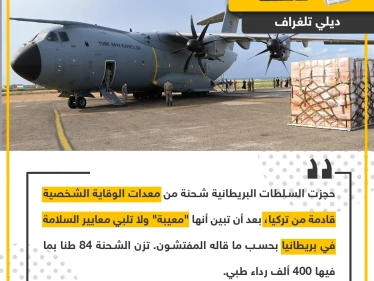 حجز شحنة مساعدات تركية في بريطانيا