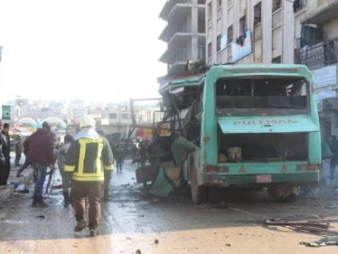 في الذكرى الأولى لـ عملية "غصن الزيتون"، عبوة ناسفة تستهدف حافلة رُكاب بعفرين وتوقع ضحايا
