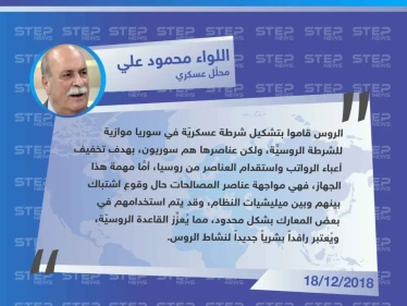 خاص || تحليل عسكري حول إعلان وزارة الدفاع الروسيَّة عن تشكيل شرطة عسكرية في سوريا رديفة للشرطة الروسيَّة .