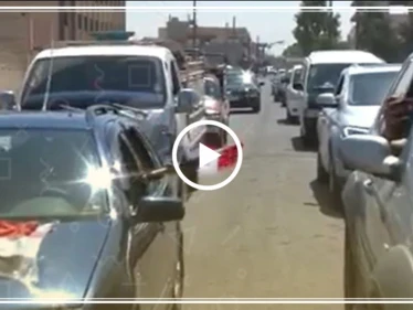 جانب من عودة الأهالي إلى مدينة القصير بريف حمص تم بثه على إعلام النظام
