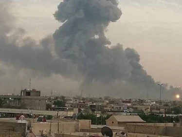 بالفيديو || انفجار ضخم قرب قيادة شرطة الأنبار غربي العراق