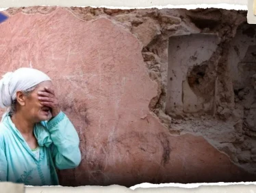 مشهد يفطر القلب.. أم مغربية تبحث عن أطفالها تحت أنقاض منزل مدمر وتردد هذه العبارات!