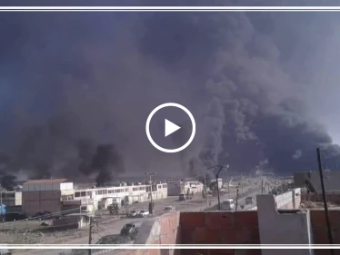 شاهد بالفيديو | قسد تحرق آبار النفط شمال سوريا قبل انسحابها