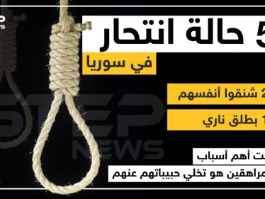 59 حالة انتحار في سوريا ... حيث كانت أهم أسباب انتحار المراهقين هو تخلي حبيباتهم عنهم . - وكالة ستيب نيوز
